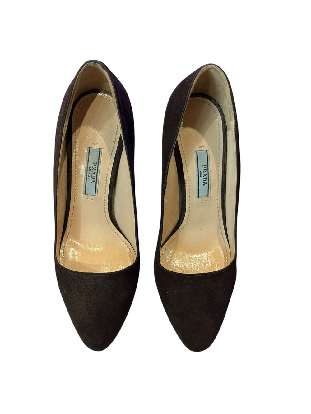 Prada Brown Suede Pointed-Toe Pumps